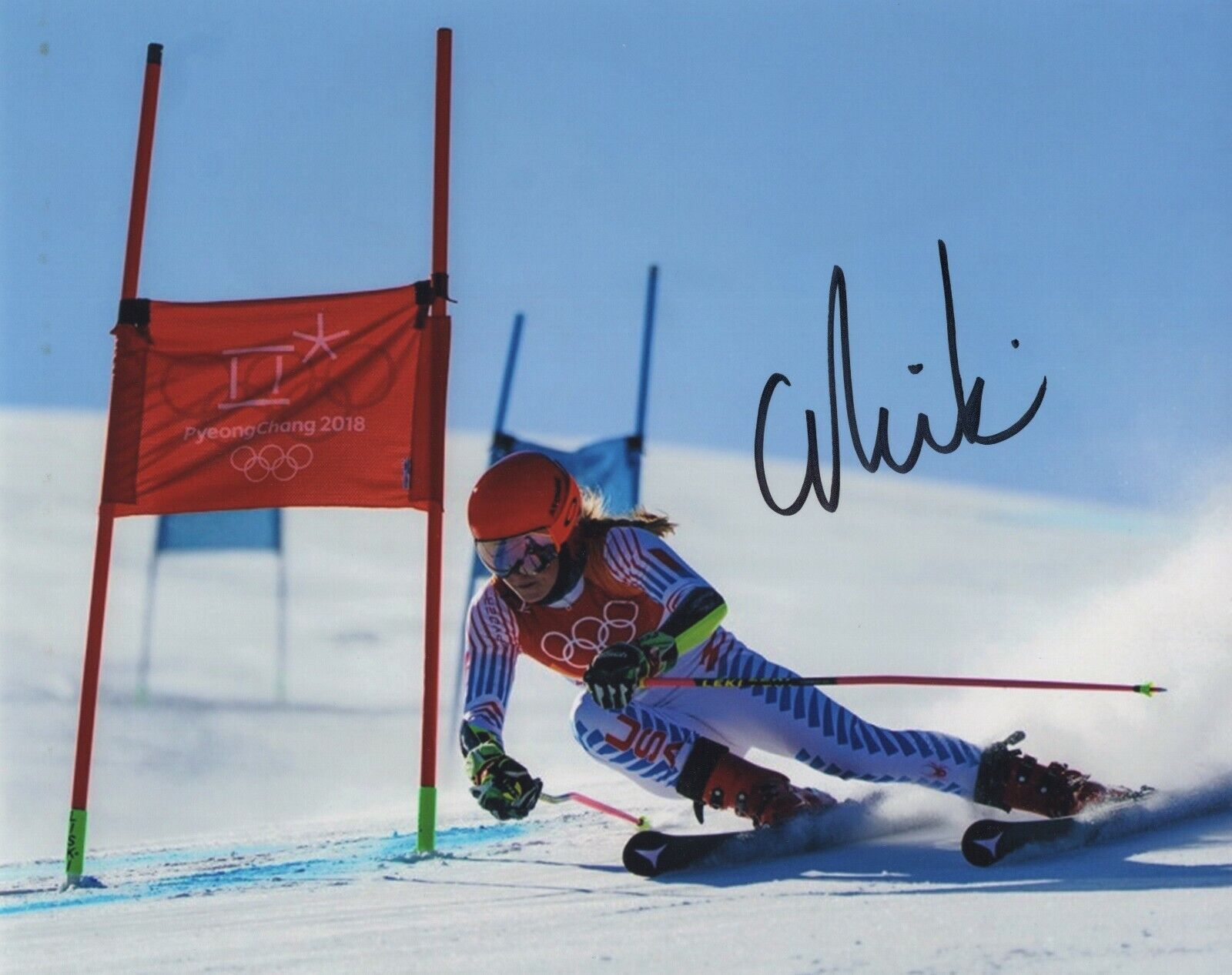 MIKAELA SHIFFRIN SIGNED AUTOGRAPH OLYMPICS DOWNHILL SKIING 8X10 Photo Poster painting #2