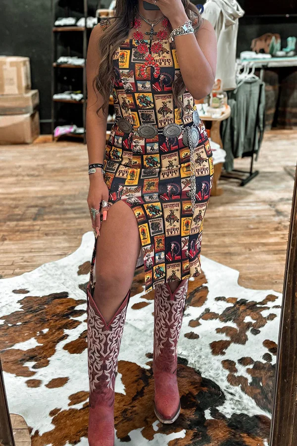 Vintage Western Poster Dress