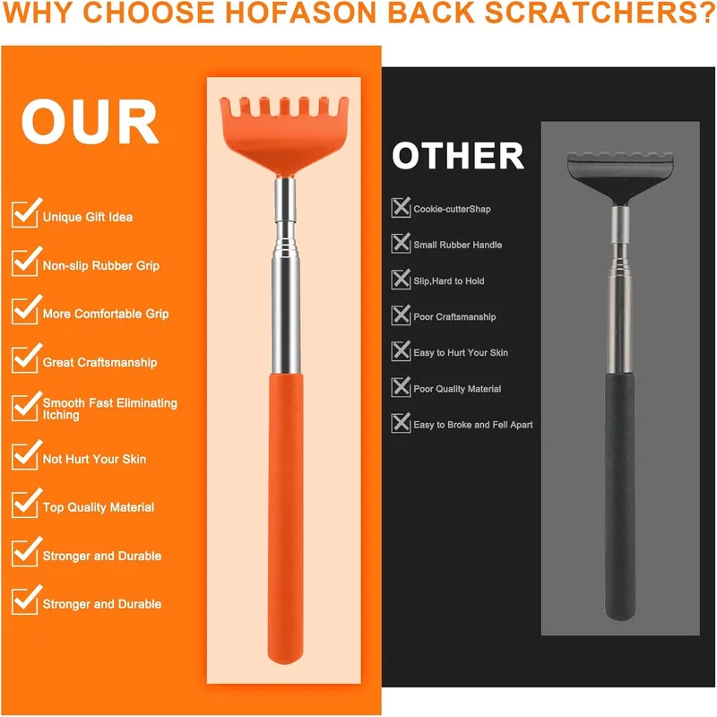 Family Home 6 Pack Handy Adjustable Extendable Back Scratcher Massagers