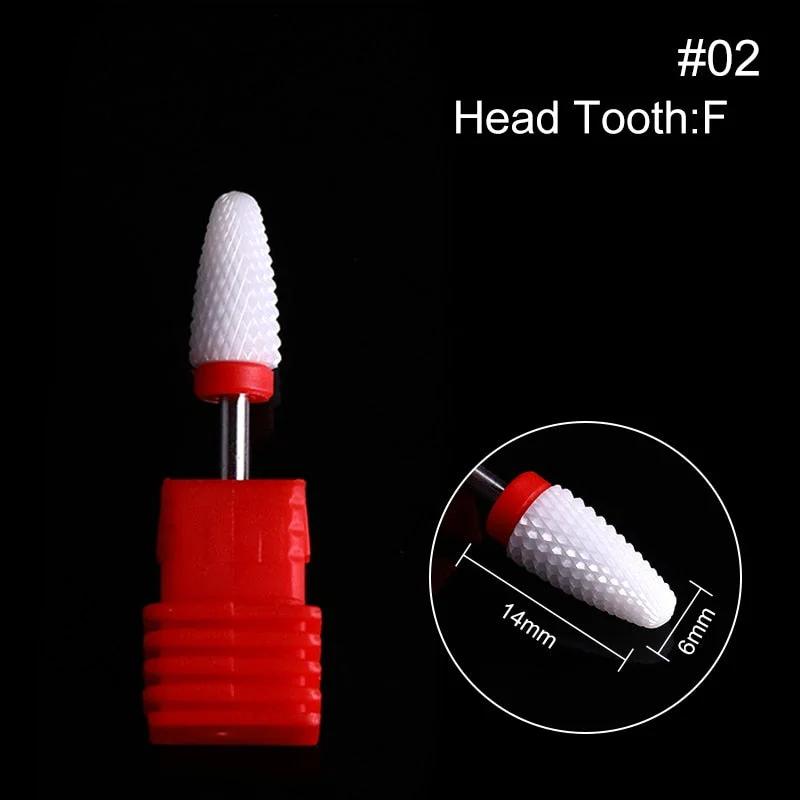 Nail Drill Bits Ceramic Milling Cutter Manicure Electric Nail Files Grinding Bits Mills Cutter Burr Pedicure Nail Art Tools-Nail Inspo