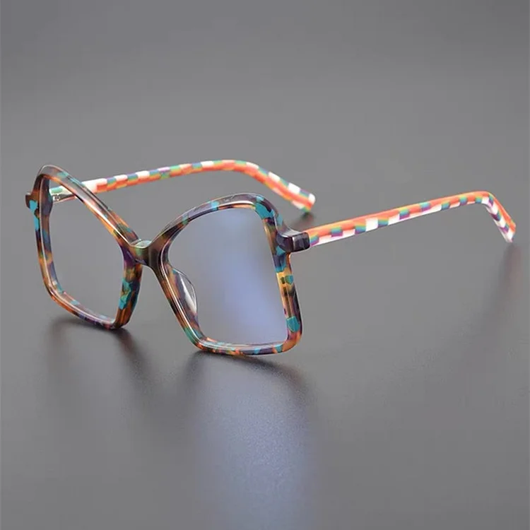 Cat-eye glasses Acetate shaped glasses frame men's and women's large frame catwalk fashion optical frame prescription glasses