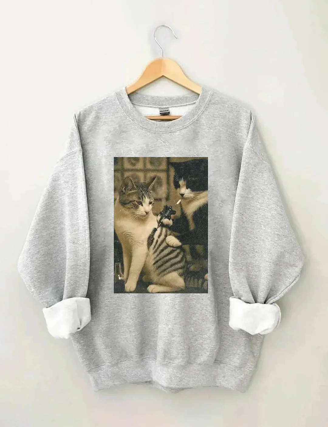Funny Cat Tattoo Sweatshirt