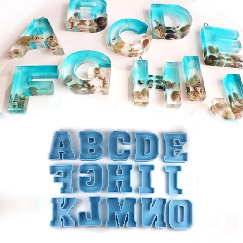 3D Alphabet Letter Casting Molds A to Z Capital Letter Silicone Resin Mold