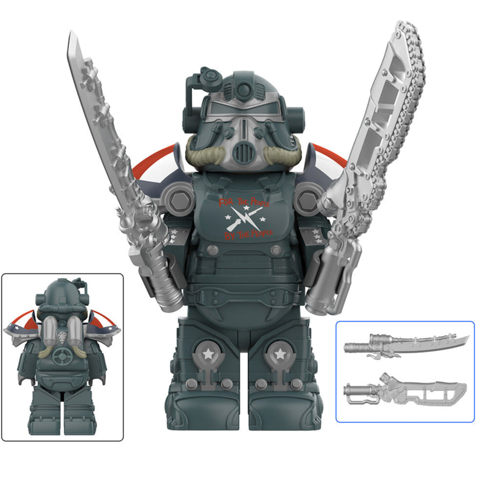 T-51 Power Armor (Minutemen Patriot) Custom Fallout Minifigure Minifigure Bricks monstertoys