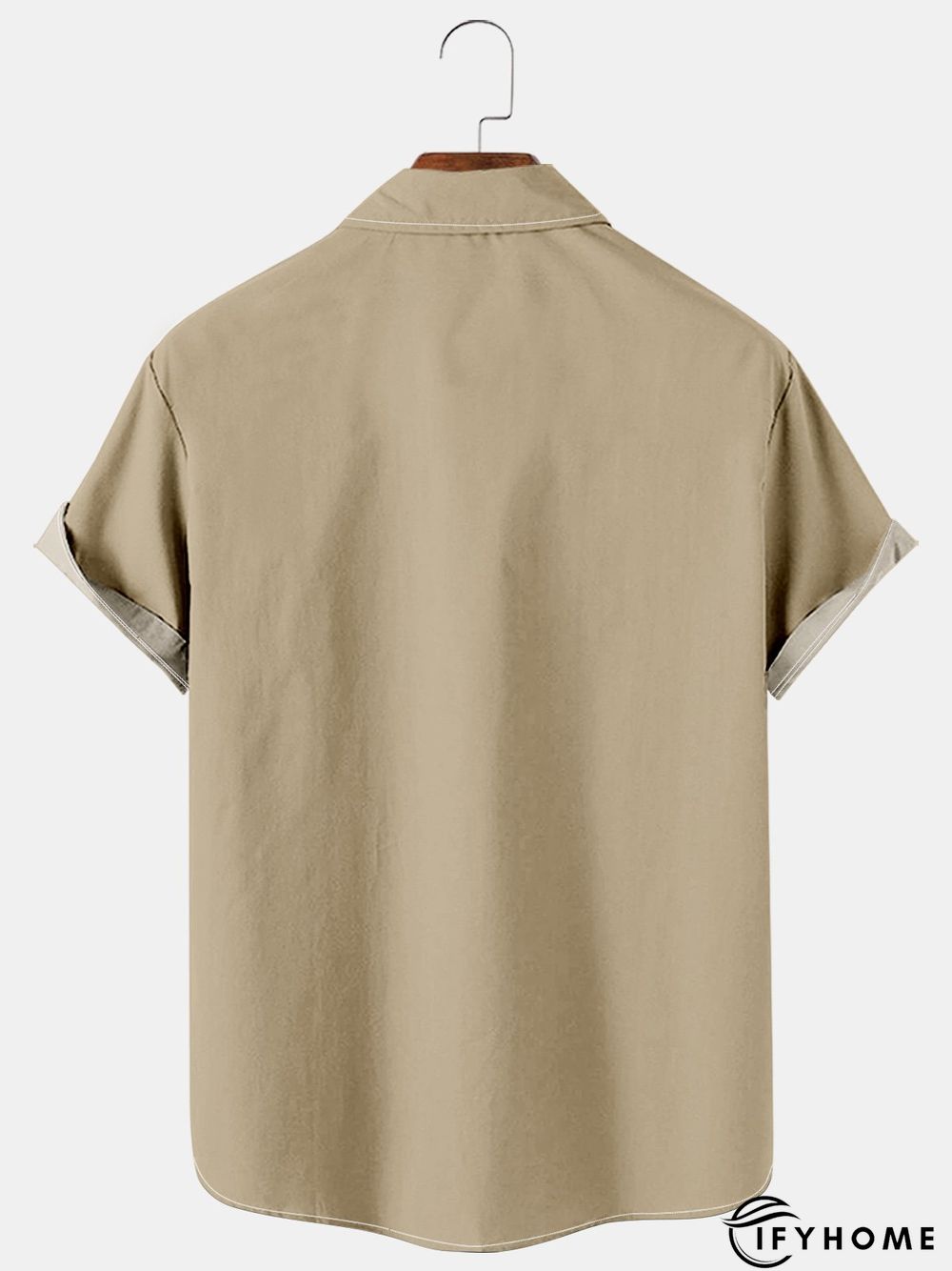 Mens Crucifix Print Casual Breathable Short Sleeve Bowling Shirt | IFYHOME