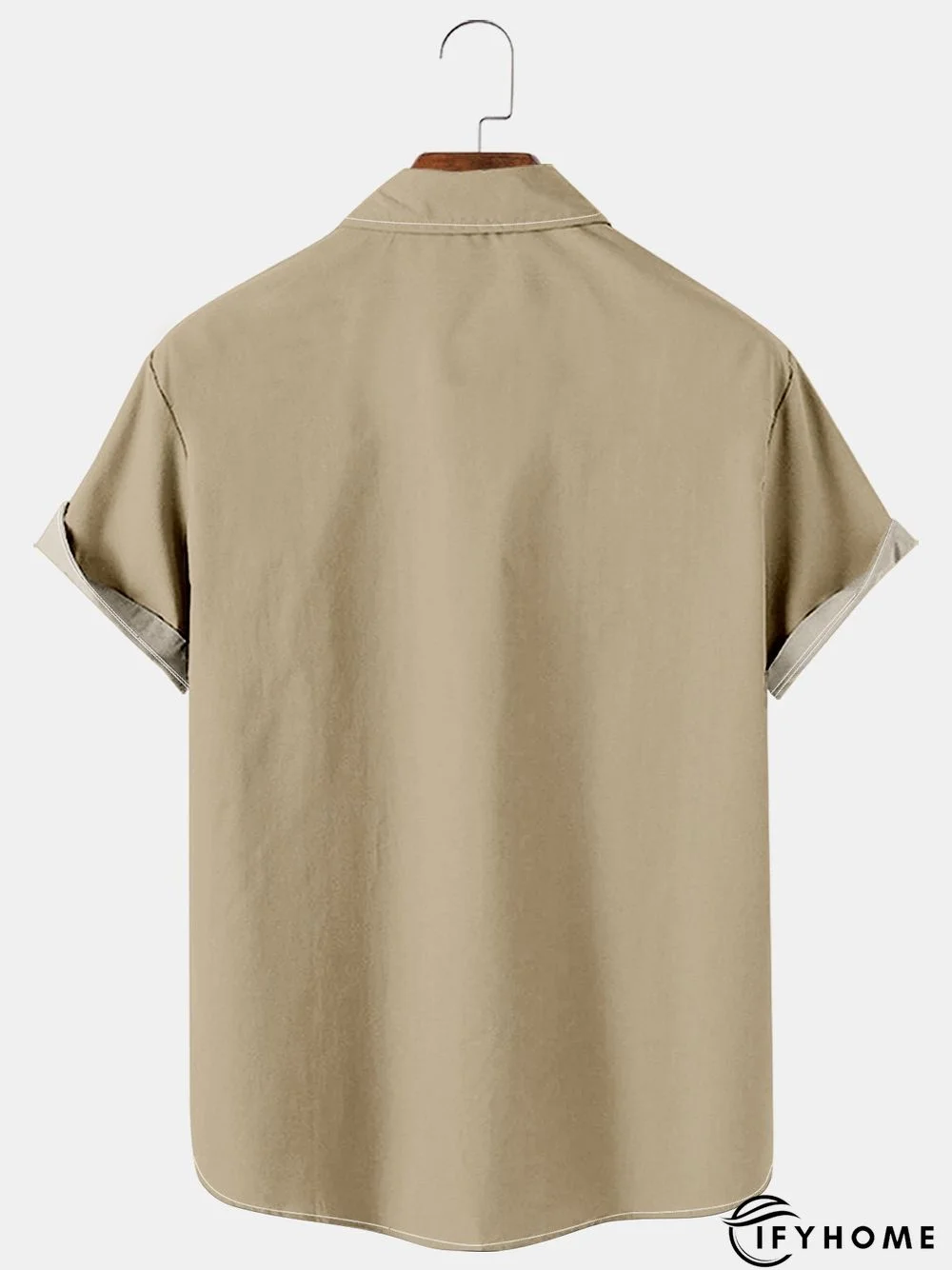 Mens Crucifix Print Casual Breathable Short Sleeve Bowling Shirt | IFYHOME