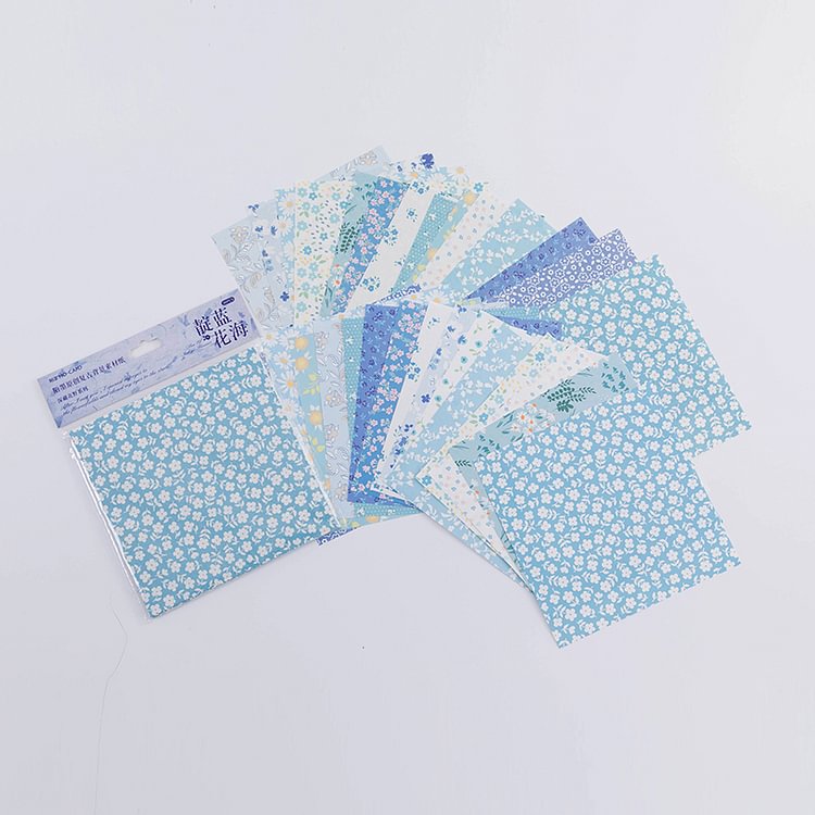 JOURNALSAY 30pcs Korean Floral Memo Pad Flower Plant Ins Wind Background Base Paper