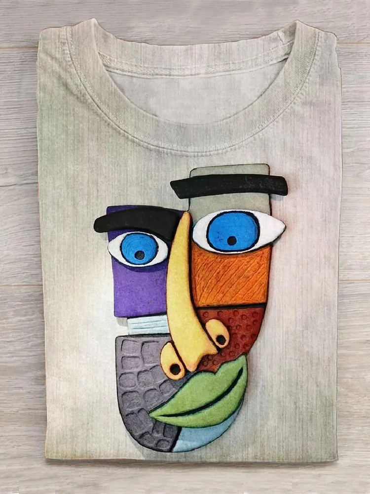 Picasso Abstract Geometry Art Print Design T-shirt