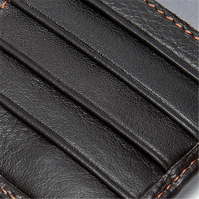 Men's Vintage Style Business Large Capacity Leather Buckle Retro Wallet