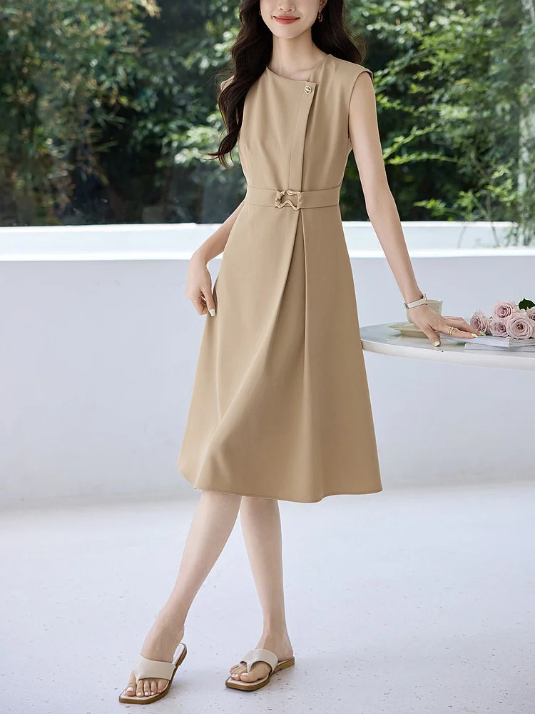 Athvotar Athvotar High-Taught Commuting Waist Temperament Dress In The Summer Of 2025 New Cover Sleeves Thin Senior Sense Skirt Women
