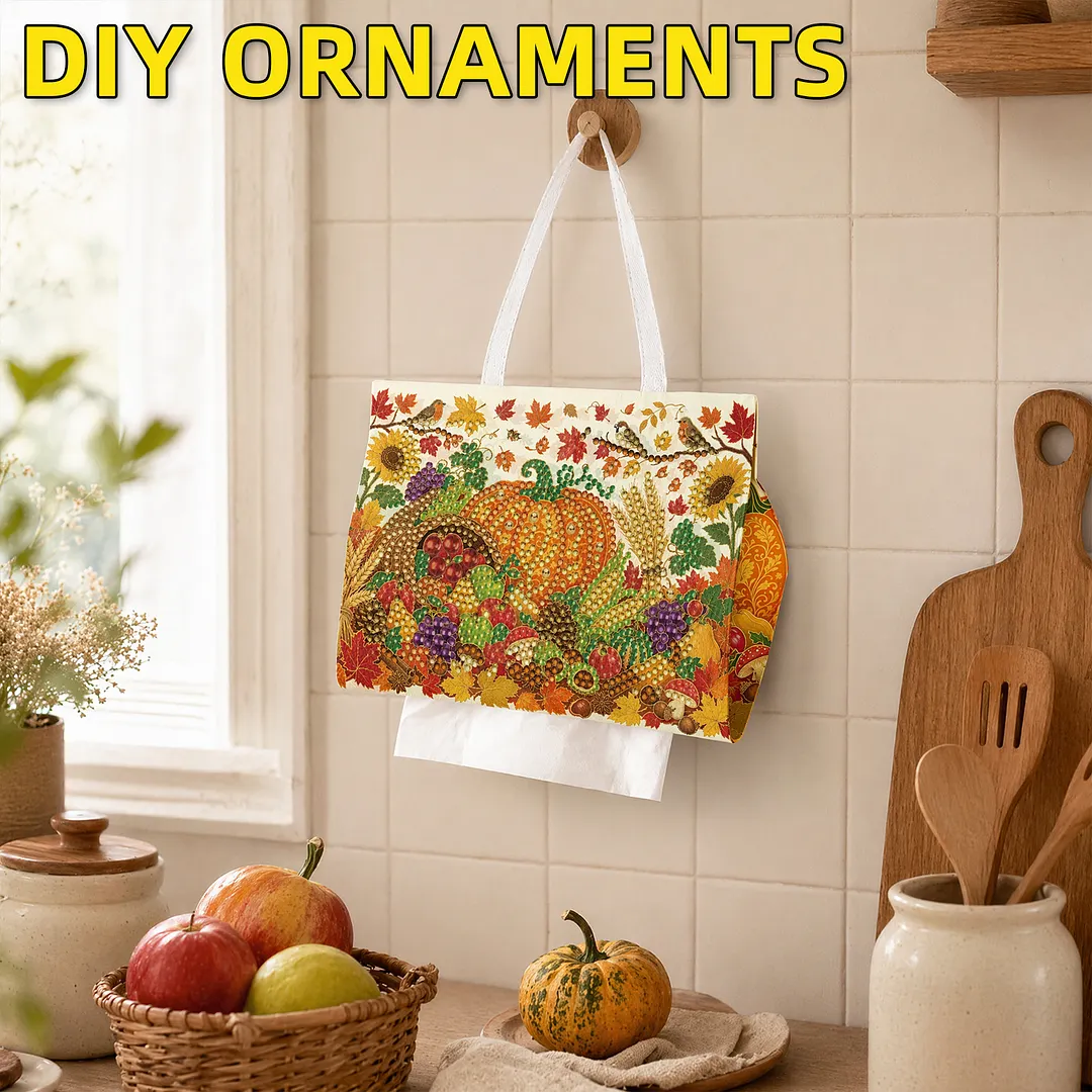 Diamond Tissue Organizer Exquisite Craftsmanship for Bathroom Bedroom Decor (Harvest)