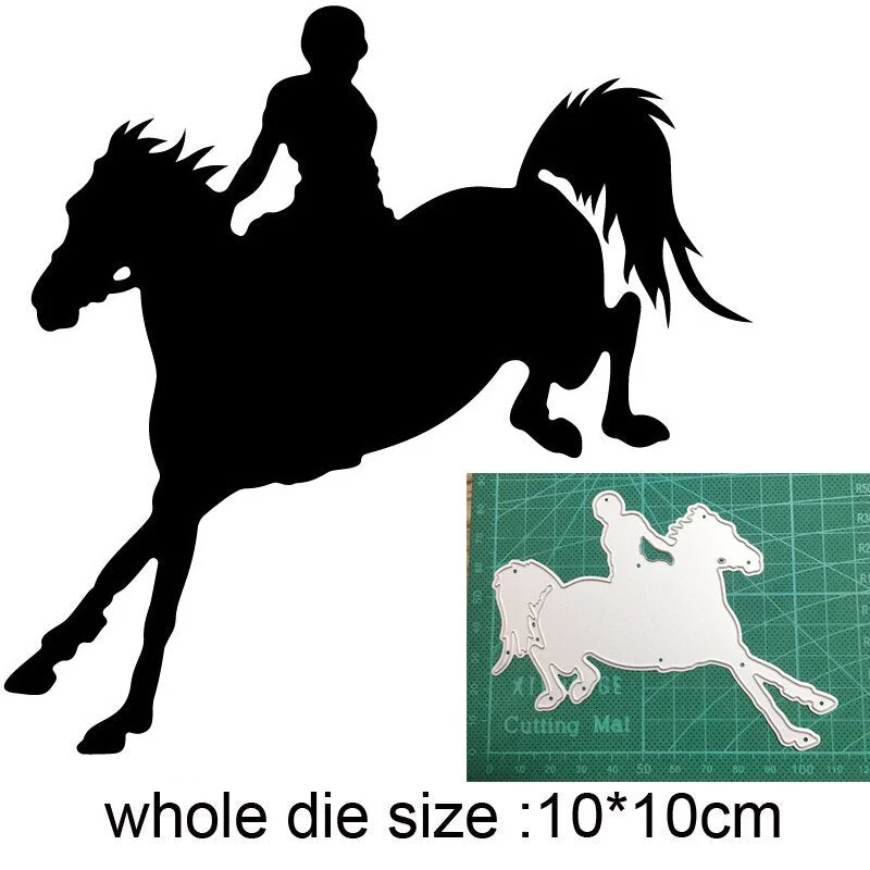 Crafts Metal Cutting Dies Cut Die Mold man Woman Riding Horse Decoration Scrapbooking Dies Knife Mould Blade Punch Stencils Dies