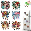 6Pcs Diamond Painting Acrylic Cow Skull Fridge Magnet for Adults