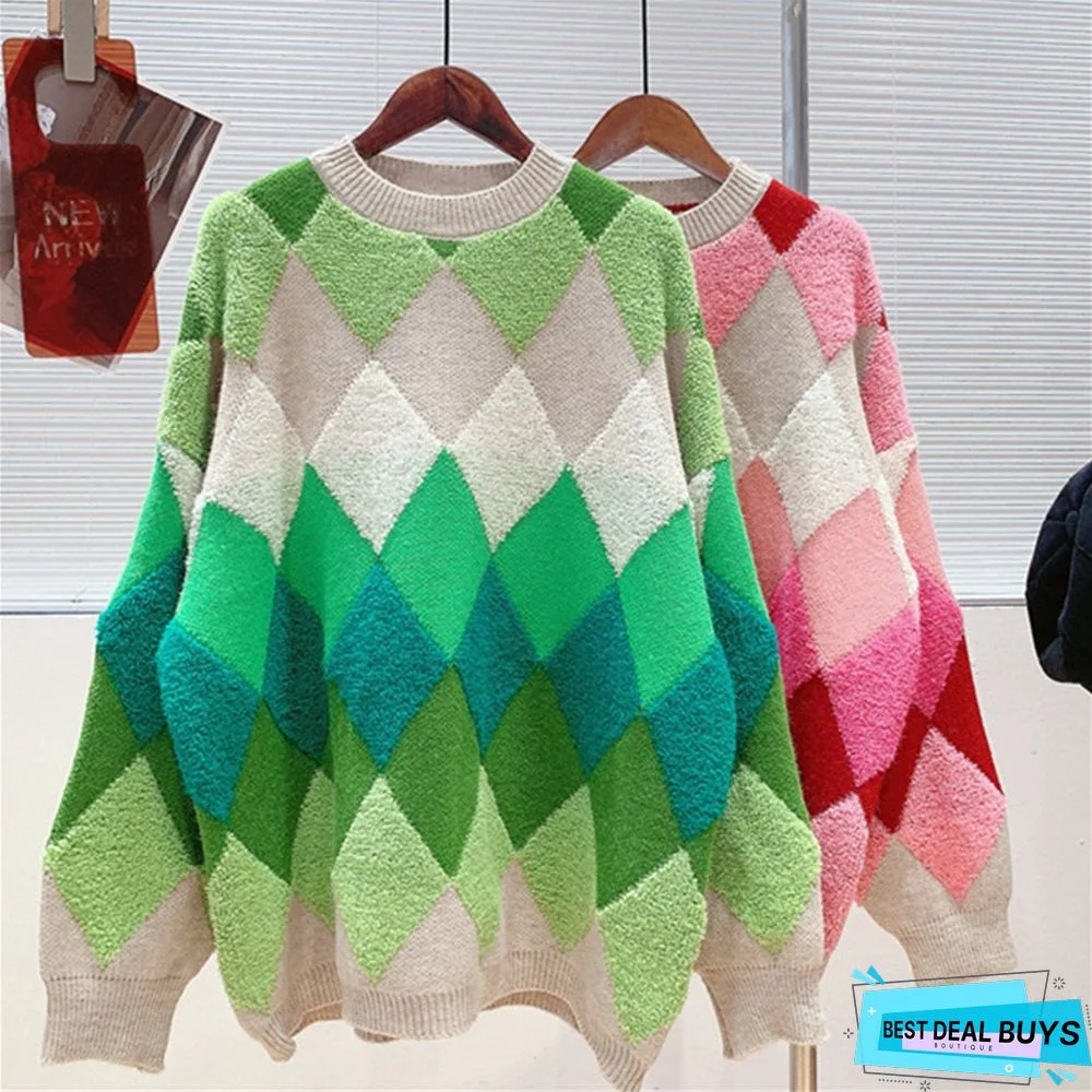 Candy Gradient Gingham Pullover