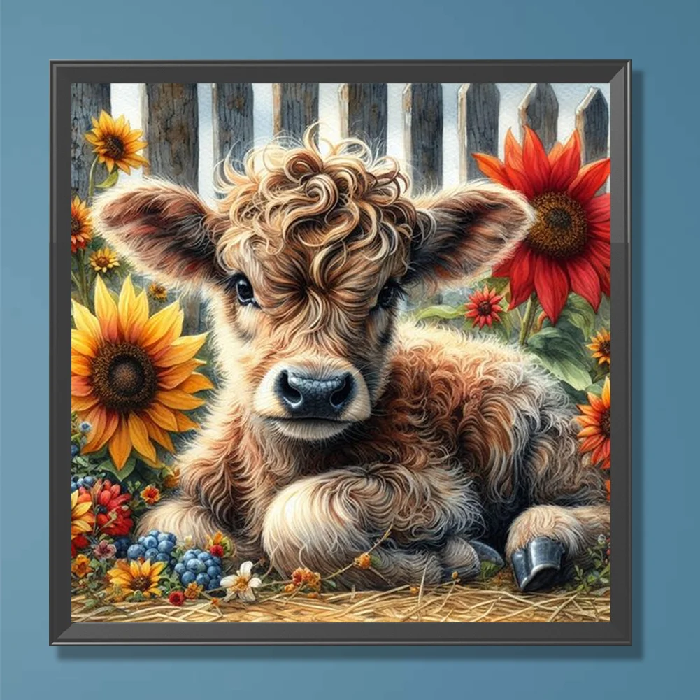 Diamond Painting - Full Round Drill - Highland Cattle(Canvas|30*30cm)