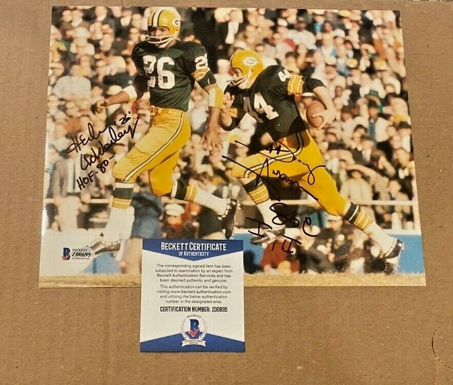 HERB ADDERLEY-DONNY ANDERSON SIGNED GREEN BAY PACKERS 8X10 Photo Poster painting BECKETT CERT