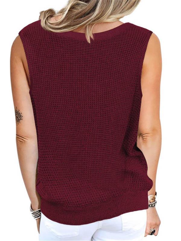 Women Half Sleeve V-neck Solid Color Dress