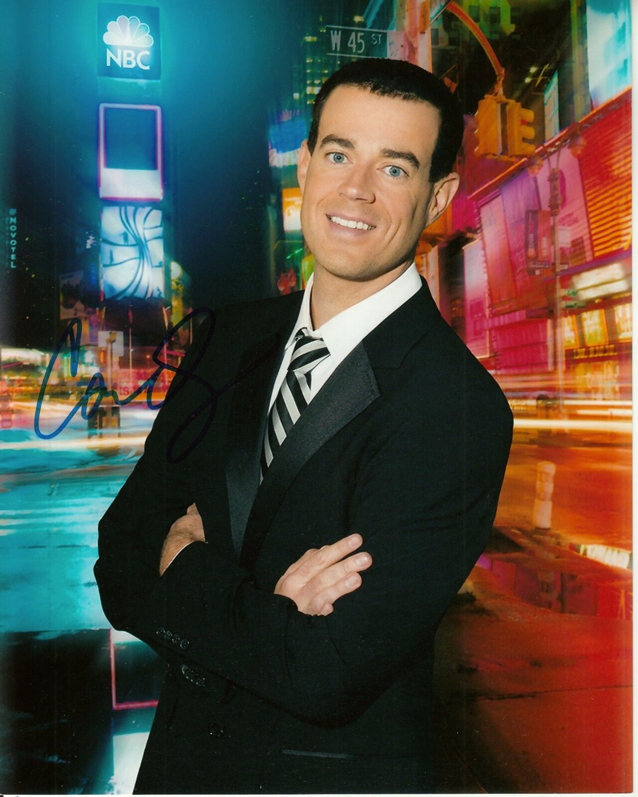 CARSON DALY hand-signed LAST CALL 8x10 w/ uacc rd coa TIMES SQUARE NYC MANHATTAN