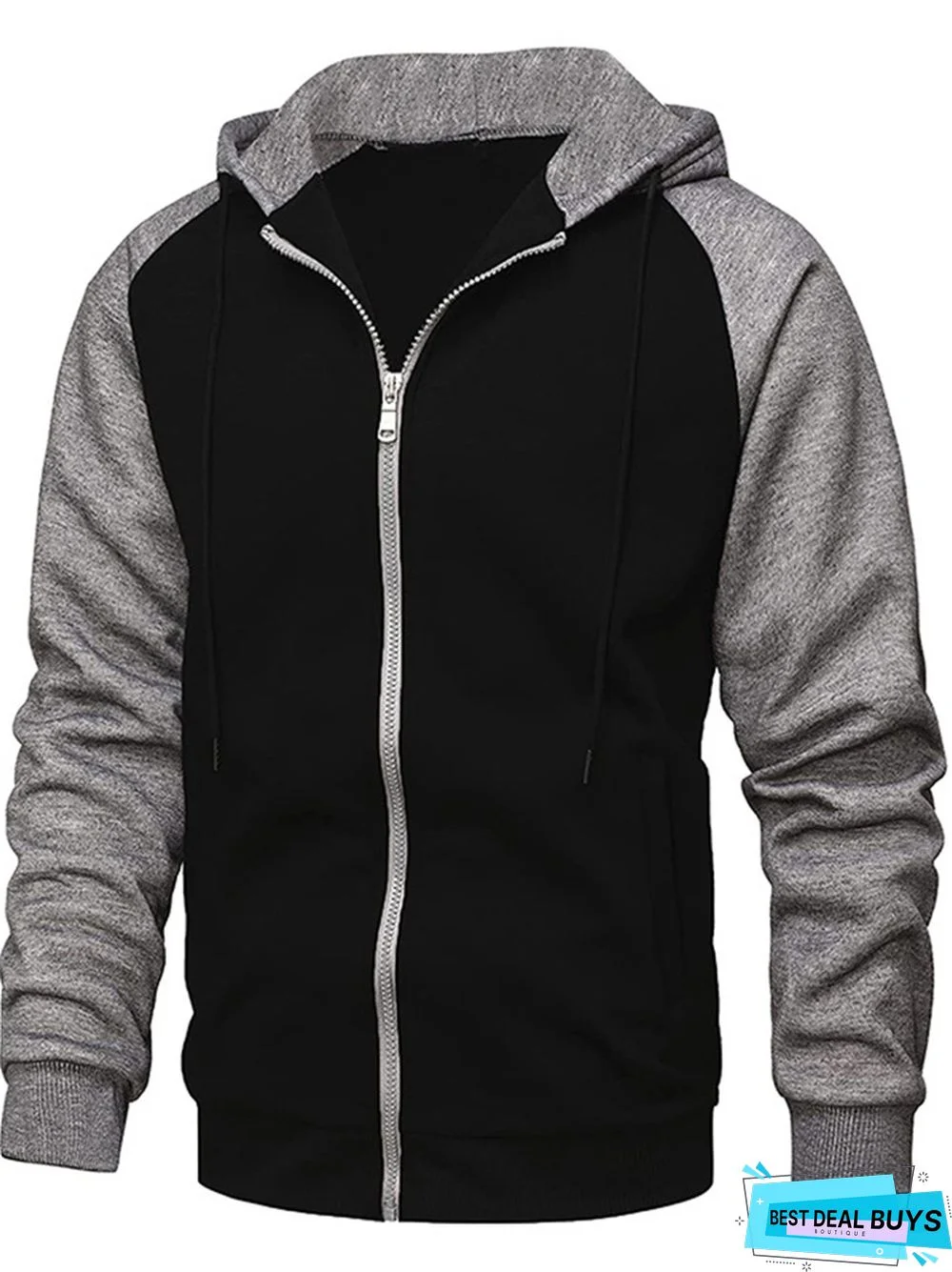 Men's Color Blocking Fashion Raglan Sleeve Casual Sports Coat