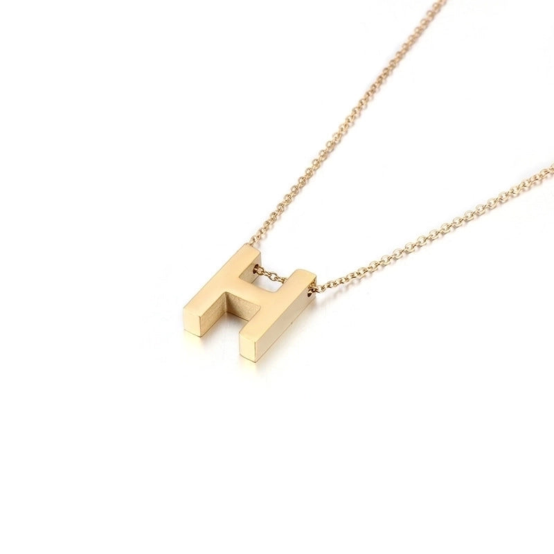 Titanium Steel 18K Gold Plated Fashion Plating Letter Necklace