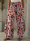 Women's Christmas Snowman Santa Claus Cute Print Loose Casual Pants