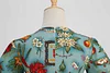 Wedding Guest Dress V-neck Print Slim High Waist Vintage Swing Dress