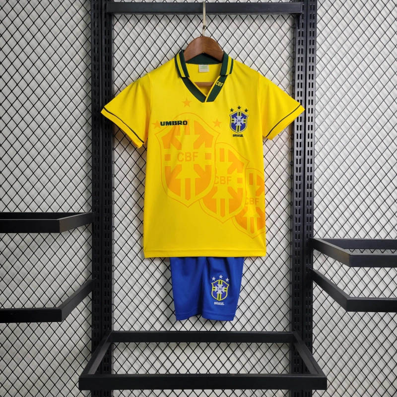 1994 Retro KIDS Brazil Home Football Shirt 1:1 Thai Quality- Maxi Kit