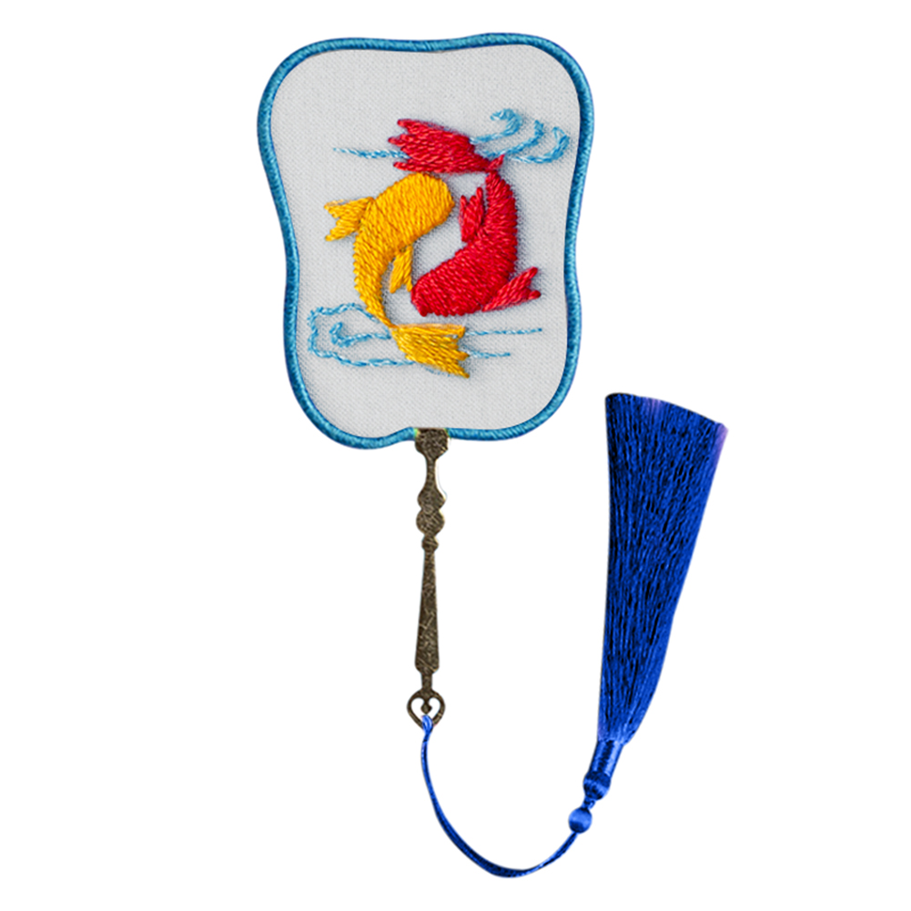 

Koi - Fan Shaped Bookmark Embroidery - Cross Stitch, 501 Original