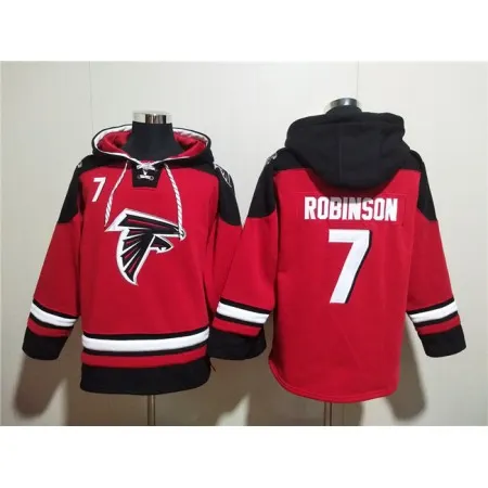 Men's Atlanta Falcons #7 Bijan Robinson Red Ageless Must-Have Lace-Up Pullover Hoodie D9DY