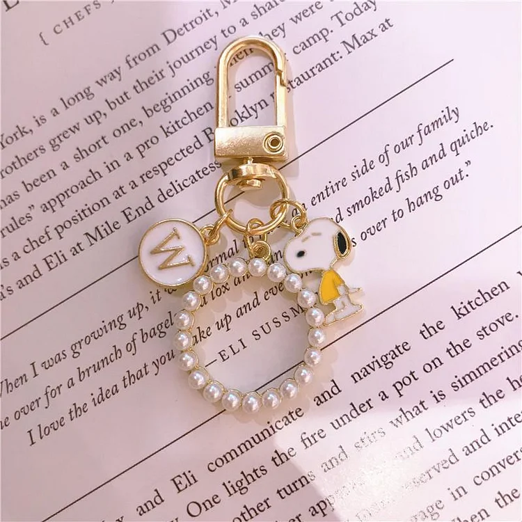 Love Angel Pearl Dog Keychain