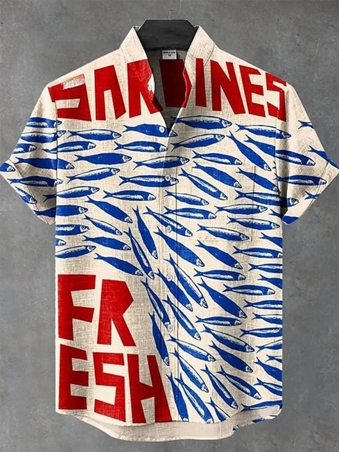 Men's Art Fish Print Casual Shirt