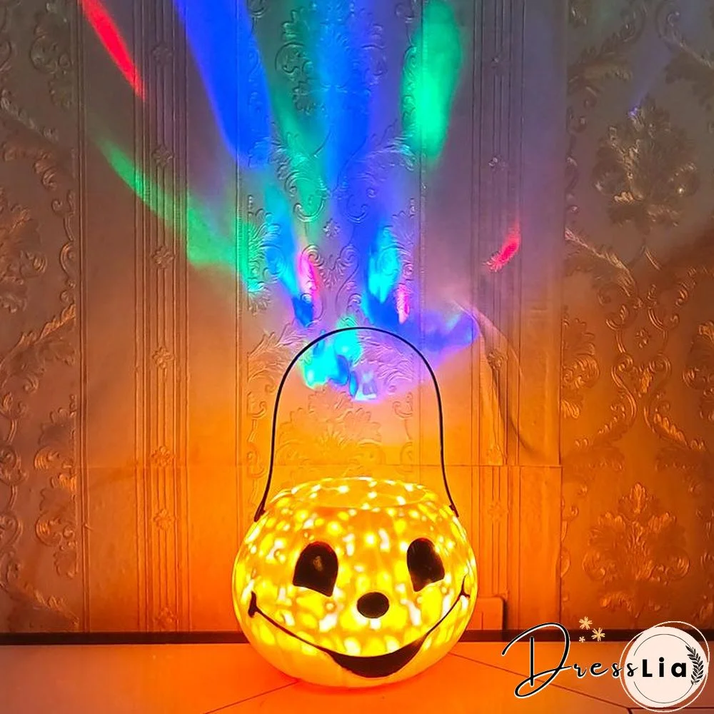 Pumpkin Light Bucket For Halloween Decoration