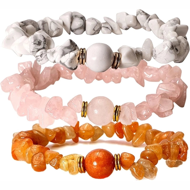 Fashion Geometric Natural Stone Crystal Beaded Bracelets