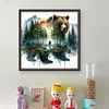 Watercolor Forest Bear-11CT Stamped Cross Stitch 50*50cm/19.69*19.69in