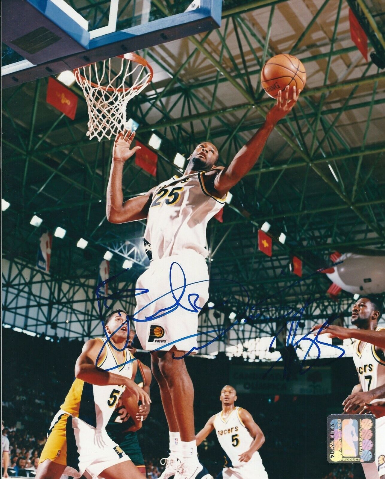 Signed 8x10 ERICK DAMPIER Indiana Pacers Autographed Photo Poster painting w/COA