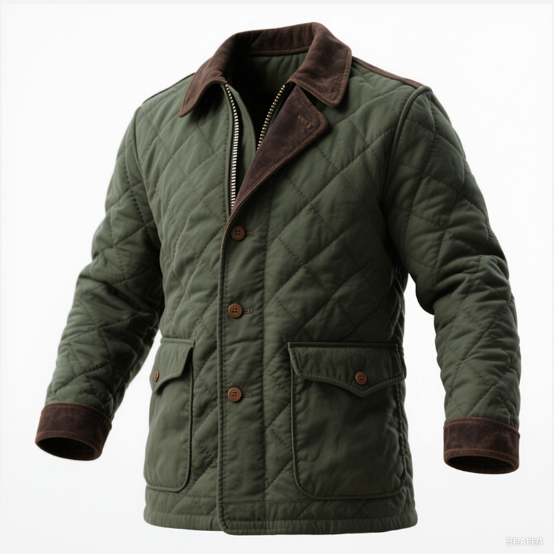 Quilted Jacket With Diamond Stitching For Winter Warmth And Style