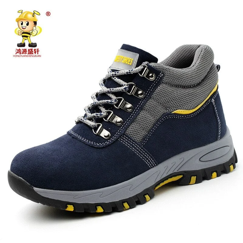 Winter Men Safety Work Boots Warm Plush Fur Mens Labor Insurance Puncture Proof Snow Boot Man Steel Toe Cap Shoes Male