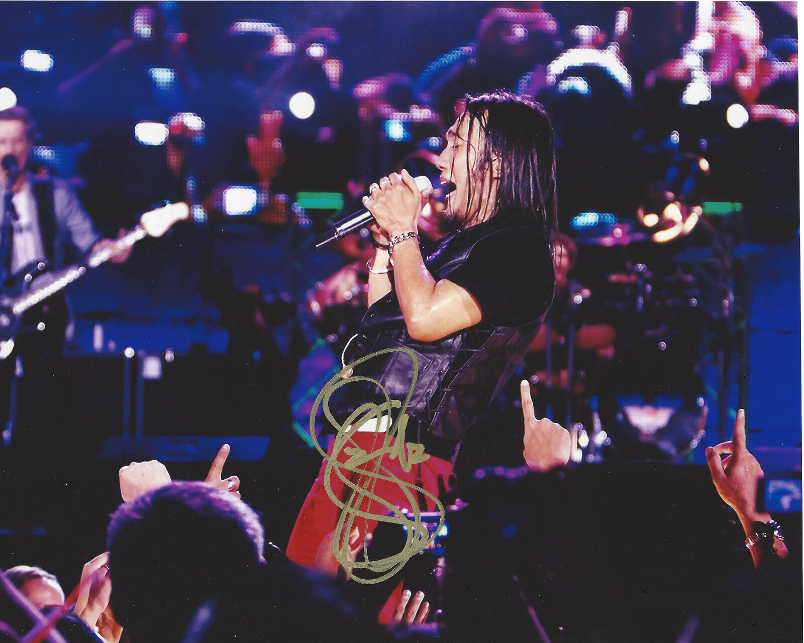 ARNEL PINEDA JOURNEY LEAD SINGER HAND SIGNED AUTHENTIC 8X10 Photo Poster painting w/COA FILIPINO