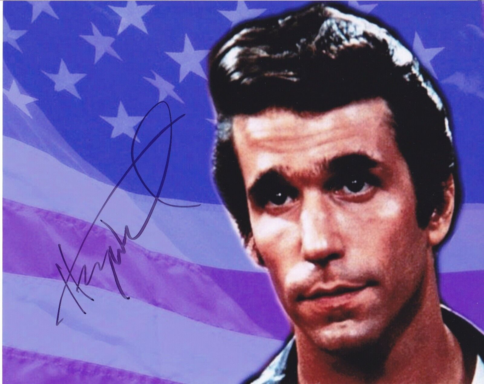 Happy Days HENRY WINKLER Signed Colour Photo Poster painting (The Fonz)