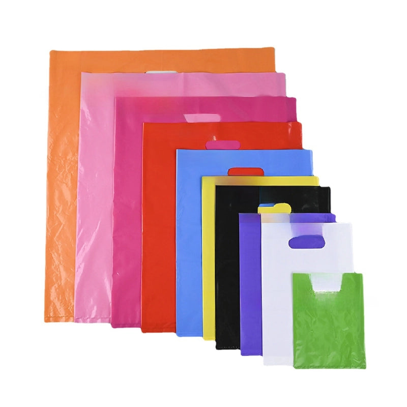 Factory Pe Flat Clothing Store Bag Advertising Bag Gift Plastic Four-finger Portable Packaging Bag Printable Logo