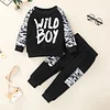 Kid Baby Boy Letter Print Long Sleeve Casual 2 Pcs Sets