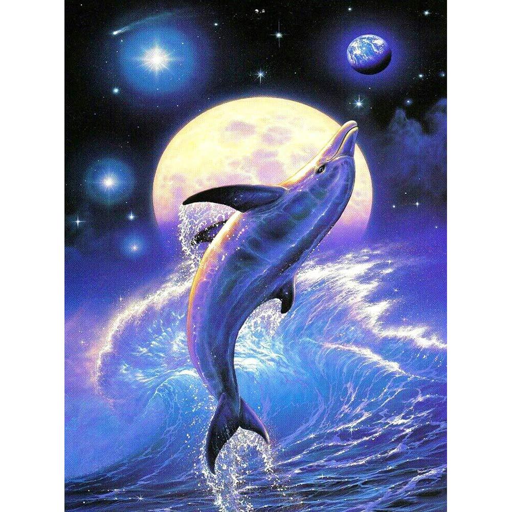 

Jumping Dolphin - Round Drill Diamond Painting - 40x50cm, 501 Original