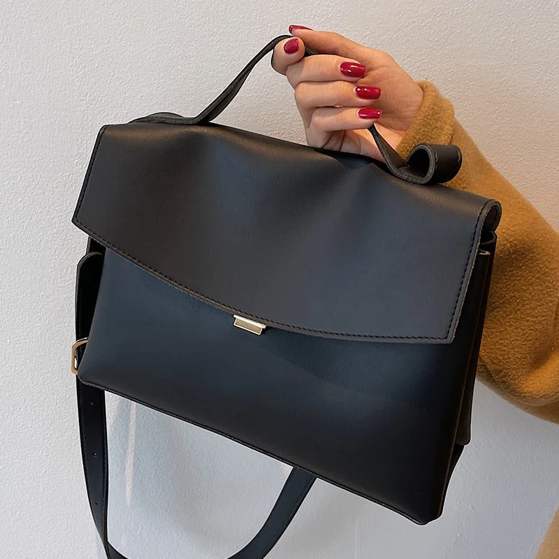 Vintage Large Tote bag 2021 Winter New High-quality PU Leather Women's Designer Handbag Luxury brand Shoulder Messenger Bag