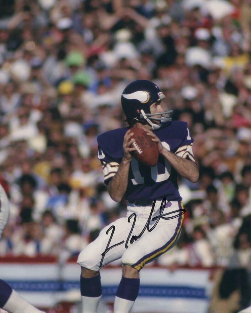 FRAN TARKENTON SIGNED AUTOGRAPH 8x10 Photo Poster painting - MINNESOTA VIKINGS, NFL MVP, RARE!