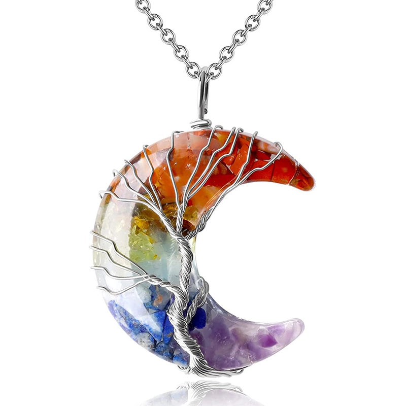 Casual Minimalist Moon Natural Stone Opal Plating Women’s Pendant Necklace Necklace Pendant