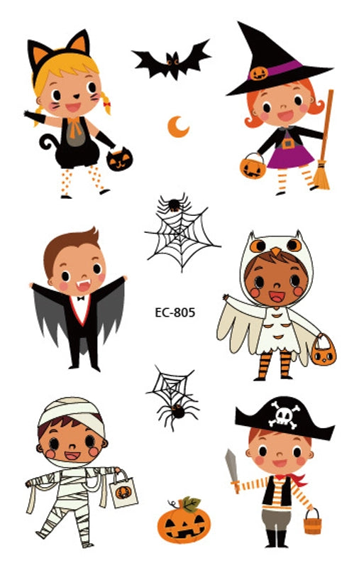 Halloween Pumpkin Masquerade Party Tattoo Stickers