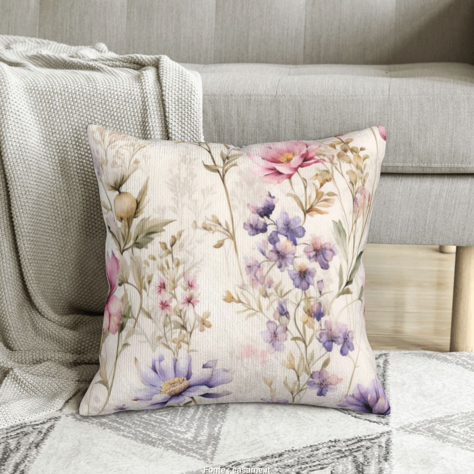 Floral Print Comfortable Pillow artswardrobe