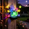 Solar-Powered Wall Lamp Painted Butterflies Decorative Light with Flower LED Waterproof Solar Ambient Landscape Light Hollow Out Wall Decoration Lights for Villa Garden Courtyard Decor