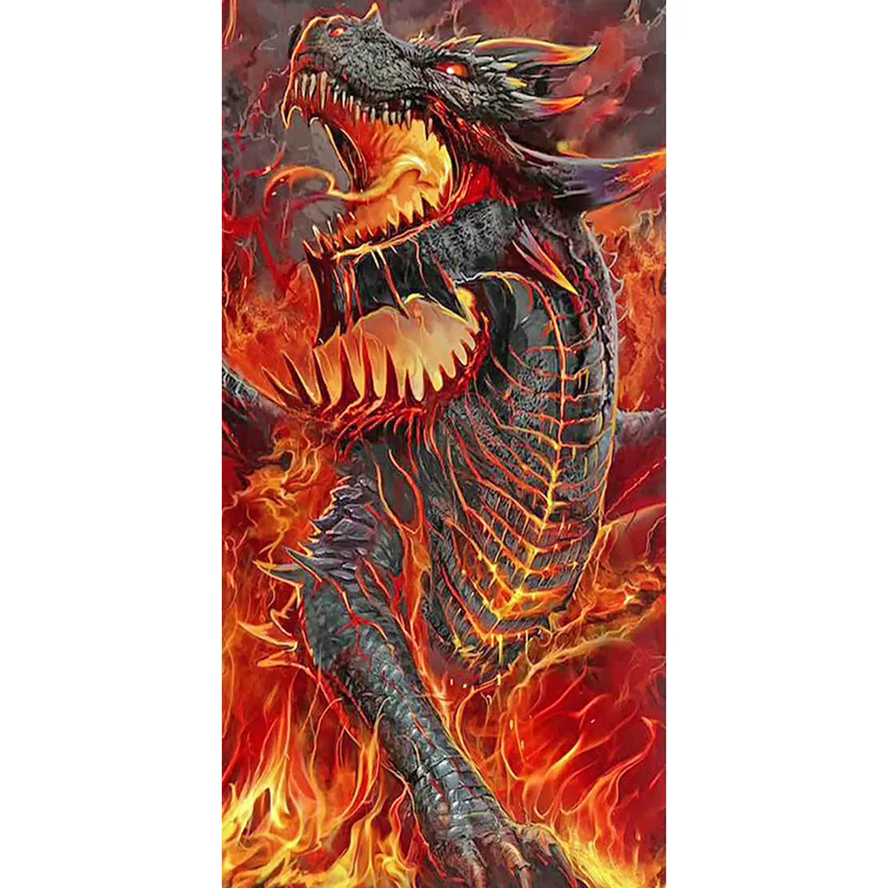 Dragon (velvet cloth) AB drill full round/square diamond painting