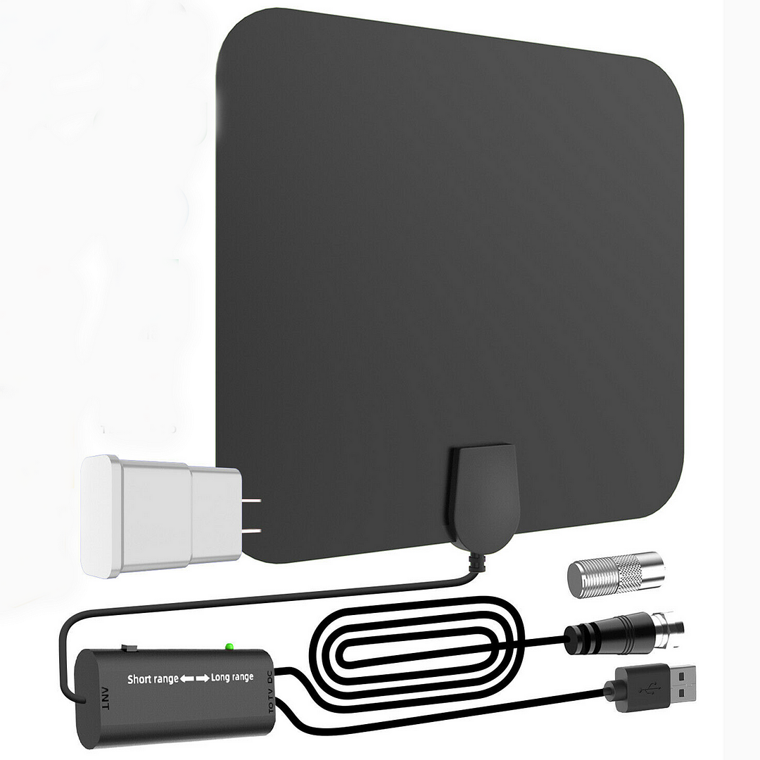 300 Miles Indoor Digital Amplified HDTV Antenna W/ Signal Booster - vzzhome